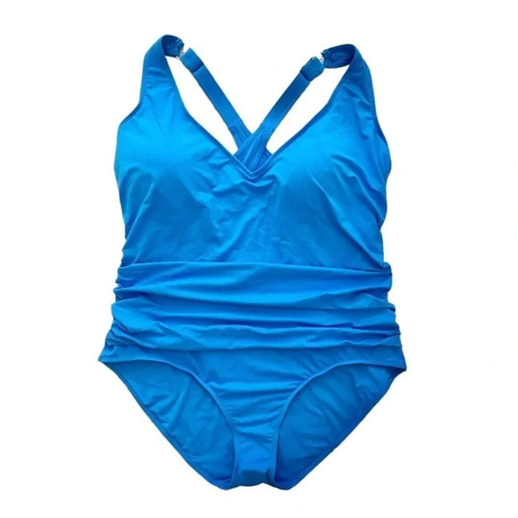 Anne Cole Women's V-Neck Cross Back One-Piece Swimsuit - Picture 3 of 8